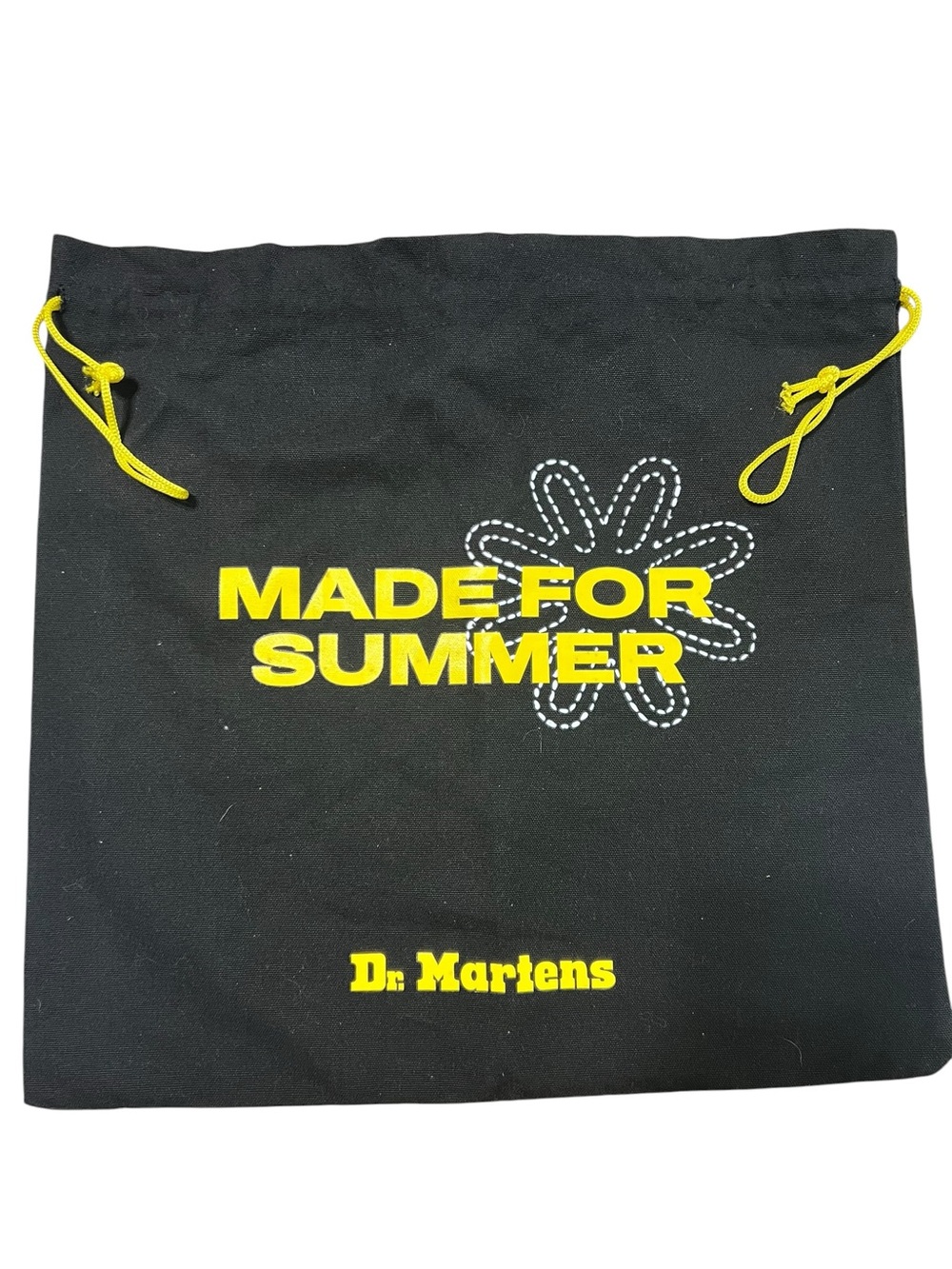Dr. Martens Black Drawstring Dust Bag with Yellow Print